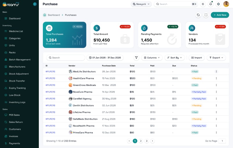 Business Calendar Management Dashboard